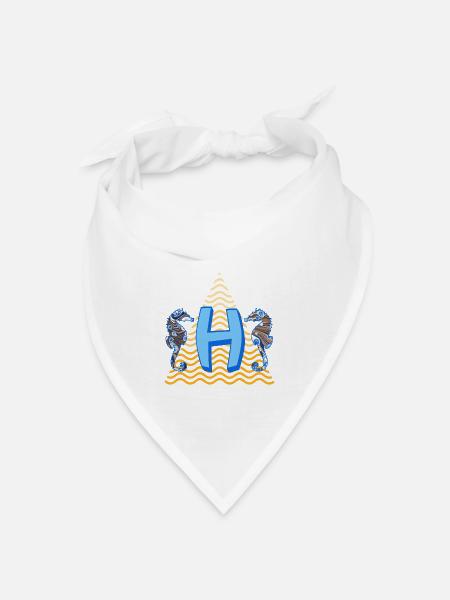 seepferdchen e 262 h - Bandana Dreieckstuch - Weiß