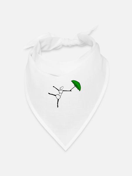 Tanzendes Schaf mit Regenschirm - Bandana Dreieckstuch - Weiß