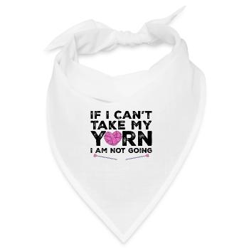 Wenn ich mein Garn nicht nehmen kann, gehe ich nicht - Stricken - Bandana Dreieckstuch - Weiß - Vorne