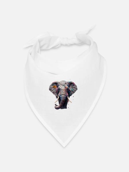 Elefantenliebe - Bandana Dreieckstuch - Weiß