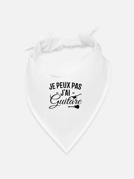 Ich kann keine Gitarre haben - Bandana Dreieckstuch - Weiß