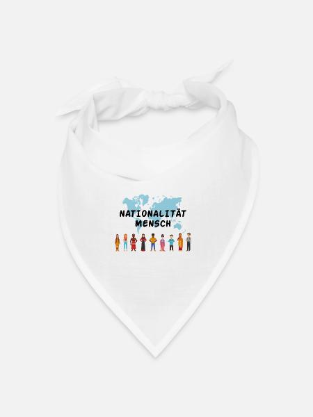 Nationalität mensch Geschenk Rassismus Toleranz - Bandana Dreieckstuch - Weiß