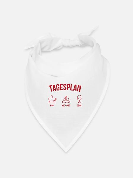 Tagesplan Geschenk Boot Segler Segelboot - Bandana Dreieckstuch - Weiß