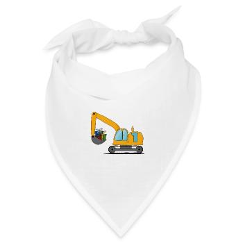 Bagger Kinder 1. Geburtstag - Bandana Dreieckstuch - Weiß - Vorne