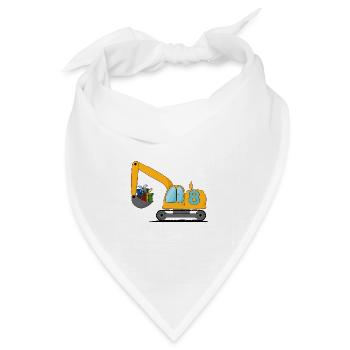 Bagger Kinder 8. Geburtstag - Bandana Dreieckstuch - Weiß - Vorne
