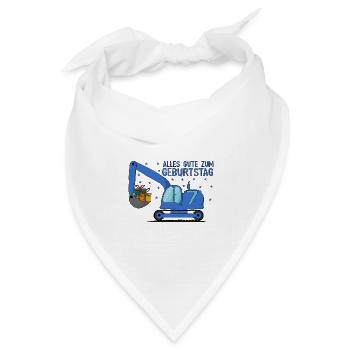Bagger Kinder 7. Geburtstag Alles Gute Blau - Bandana Dreieckstuch - Weiß - Vorne