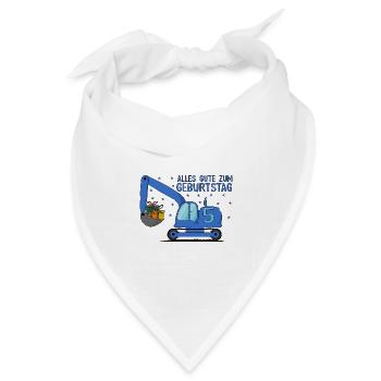 Bagger Kinder 5. Geburtstag Alles Gute Blau - Bandana Dreieckstuch - Weiß - Vorne