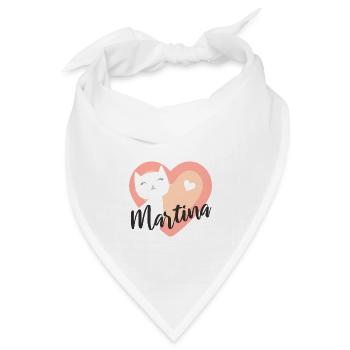 Martina Name Vorname Kätzchen - Bandana Dreieckstuch - Weiß - Vorne