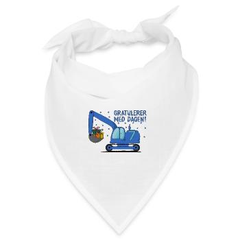 Gravemaskin Gratulerer med dagen 7 - Bandana Dreieckstuch - Weiß - Vorne