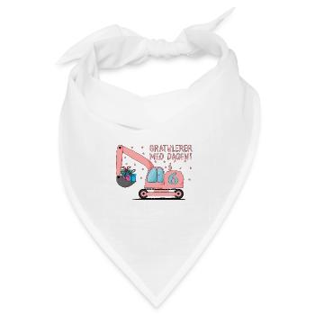 6-årsdag gravemaskin gratulerer med dagen - Bandana Dreieckstuch - Weiß - Vorne