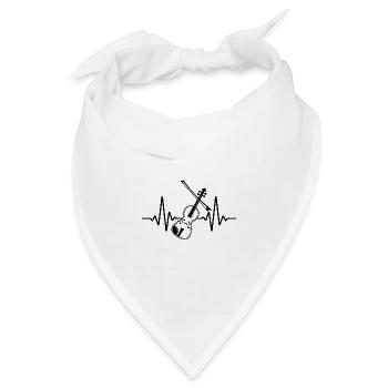 Geige Herzschlag Retro Violine Violinist - Bandana Dreieckstuch - Weiß - Vorne