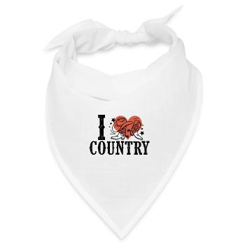 Ich mag Country-Musik - Bandana Dreieckstuch - Weiß - Vorne