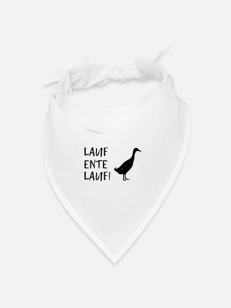 Laufente lauf Geschenk Ente Entenbesitzer - Bandana Dreieckstuch - Weiß