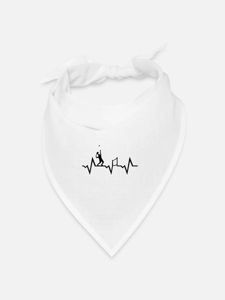 Tennis Herzschlag - Bandana Dreieckstuch - Weiß