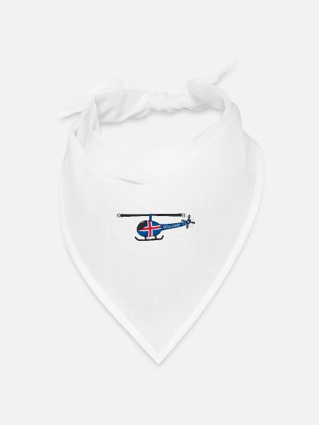Hubschrauber Iceland Flagge Kinder - Bandana Dreieckstuch - Weiß