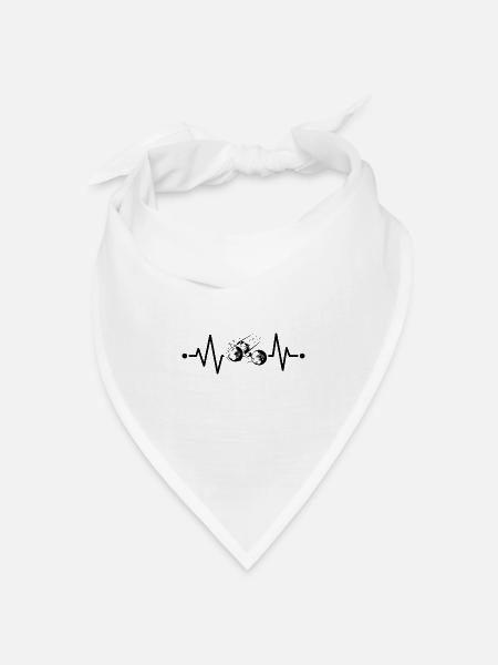 Herzschlag Petanque Humor Bowler Geschenk - Bandana Dreieckstuch - Weiß
