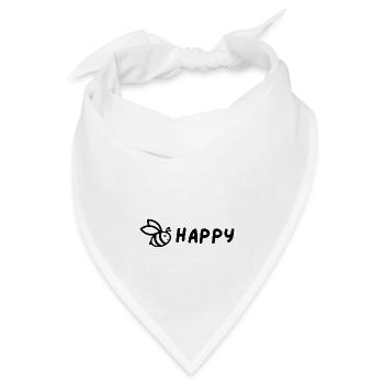 Bee Happy, Be Happy - Bandana Dreieckstuch - Weiß - Vorne
