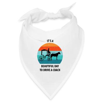 Kutscher Kutsche Pferdekutscher Kutschieren - Bandana Dreieckstuch - Weiß - Vorne
