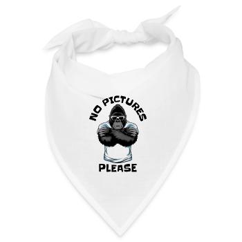 Keine Bilder bitte - Bandana Dreieckstuch - Weiß - Vorne