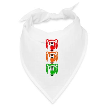Berlin Bär Design Kunst Geschenk Farbenfroh Ampel - Bandana Dreieckstuch - Weiß - Vorne