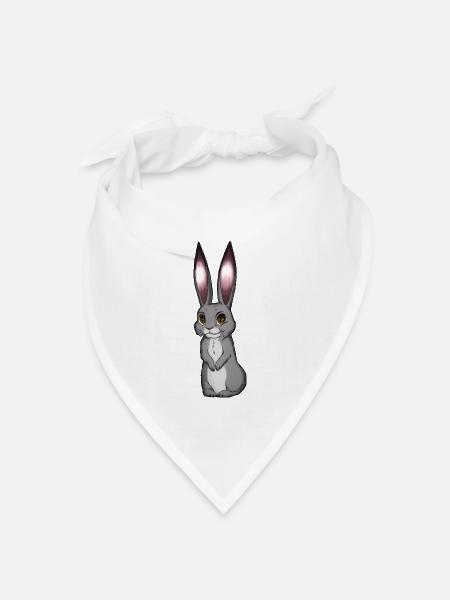 Cartoon Hase - Bandana Dreieckstuch - Weiß