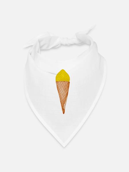 Zitroneneis - Bandana Dreieckstuch - Weiß
