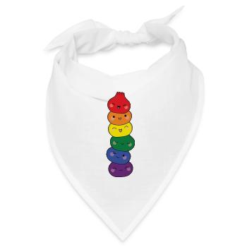 Dumpling Turm Regenbogen LGTBQ Pride Dim Sum - Bandana Dreieckstuch - Weiß - Vorne