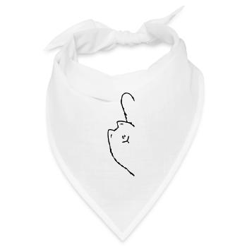 Schräge Katze - Bandana Dreieckstuch - Weiß - Vorne