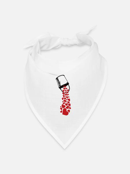 POURING LOVE Herzen Street Art - Bandana Dreieckstuch - Weiß
