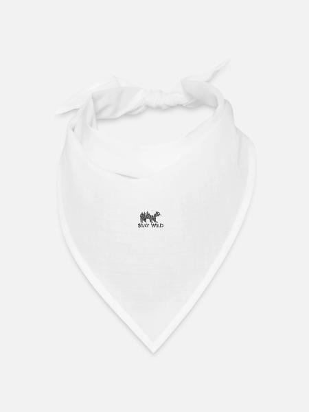 Wild Wald Bear - Bandana Dreieckstuch - Weiß