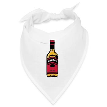 Whiskyflasche - Bandana Dreieckstuch - Weiß - Vorne