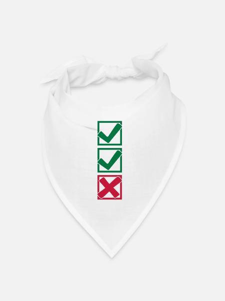 2 Haken und 1 X Kreuzchen - Bandana Dreieckstuch - Weiß
