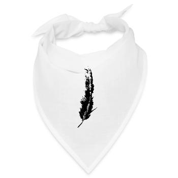 KEIKO Feder V Feather Freedom B W Schwarzweiss Bab - Bandana Dreieckstuch - Weiß - Vorne