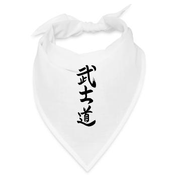 Bushido in japanischer Kanji-Schrift - Bandana Dreieckstuch - Weiß - Vorne