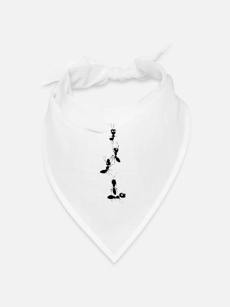 Ameisen - Bandana Dreieckstuch - Weiß