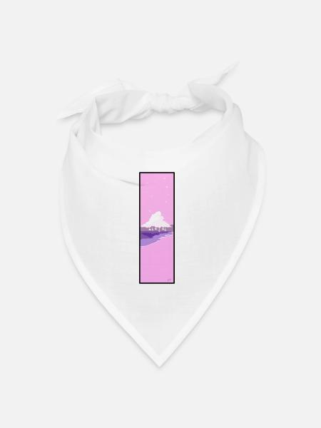 Pinker Strand - Bandana Dreieckstuch - Weiß