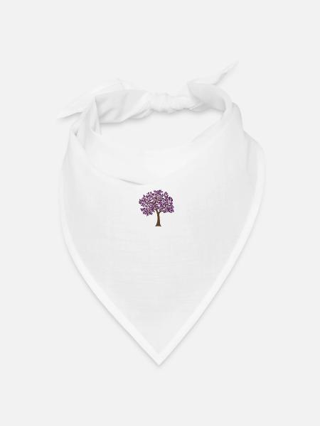 violetter Baum - Bandana Dreieckstuch - Weiß