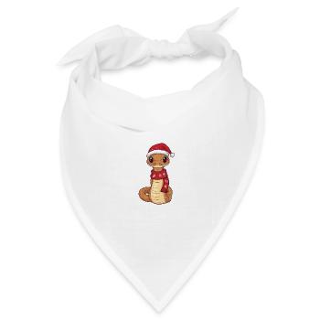Schlange Kobra Weihnachten Comic - Bandana Dreieckstuch - Weiß - Vorne