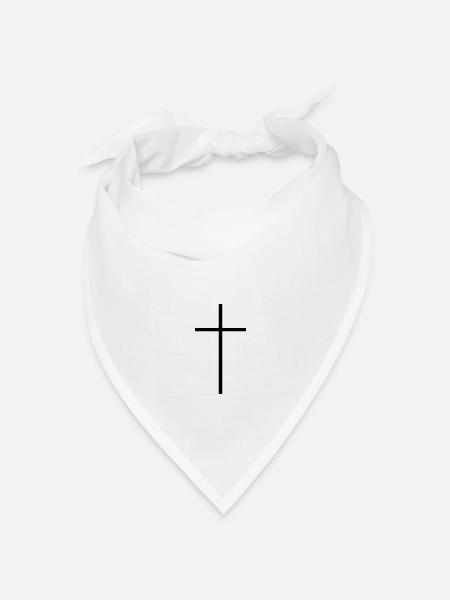 Kreuz - Bandana Dreieckstuch - Weiß