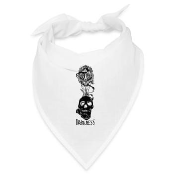 Einsamer Wolf mit Totenkopf. - Bandana Dreieckstuch - Weiß - Vorne