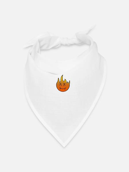 Flamme - Bandana Dreieckstuch - Weiß