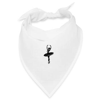 Bühnenkunst Graziöse Ballerina im Spitzentanz - Bandana Dreieckstuch - Weiß - Vorne