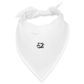 Gemusterte herzförmige Schlange - Bandana Dreieckstuch - Weiß - Vorne