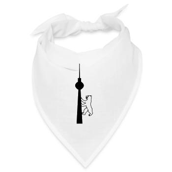 BERLINER FERNSEHTURM - Berlin Souvenirs - Bandana Dreieckstuch - Weiß - Vorne
