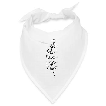 Ast Zweig Blatt Blätter Pflanze Natur Mistel Tanne - Bandana Dreieckstuch - Weiß - Vorne