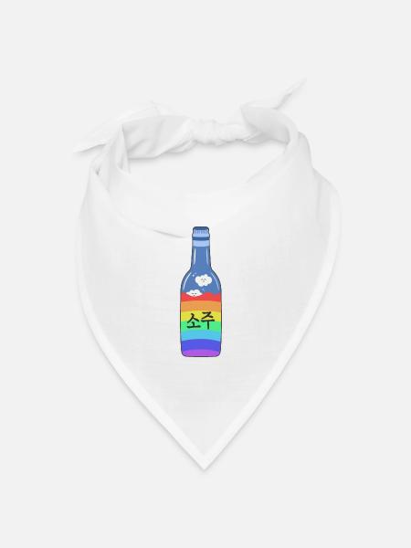 Rainbow Soju Bottle | 한국 | Korean | Pride - Bandana Dreieckstuch - Weiß