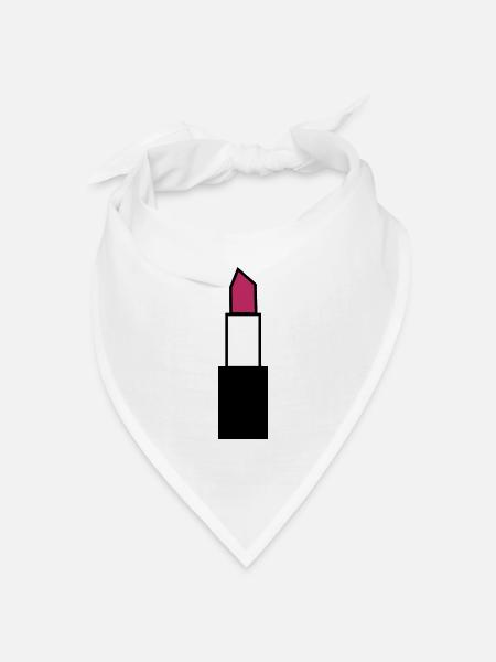 Lippenstift Lippen - Bandana Dreieckstuch - Weiß
