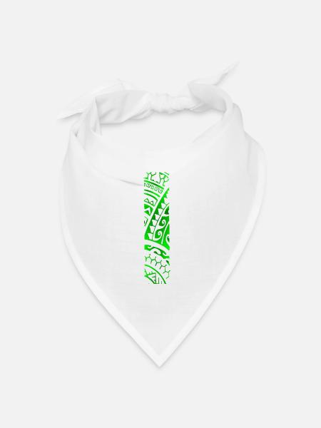 REVA (grün) - Bandana Dreieckstuch - Weiß