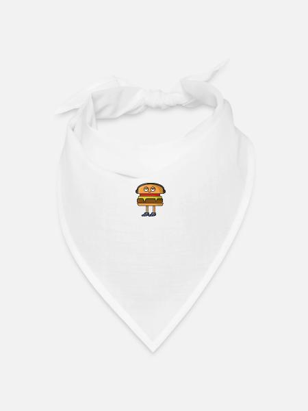 Burger - Bandana Dreieckstuch - Weiß