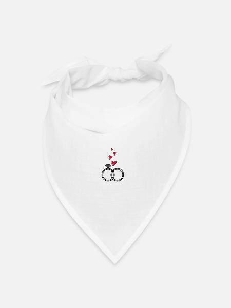 eheringe herz hochzeit ringe married - Bandana Dreieckstuch - Weiß